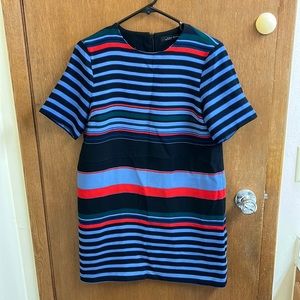 Zara Red & Blue Striped Shift Dress